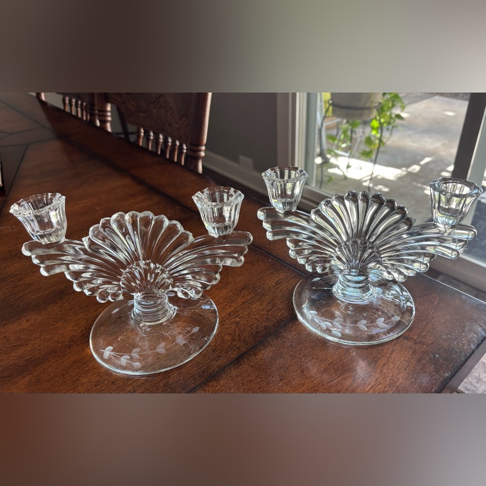 “Maya” Paden City dbl cup Candle Holders 30’s